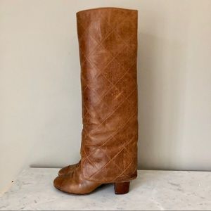 Chanel Quilted Leather Knee-High Boots